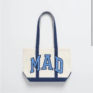 NWT GAP x Madhappy Collab Canvas Tote in Cream and Navy